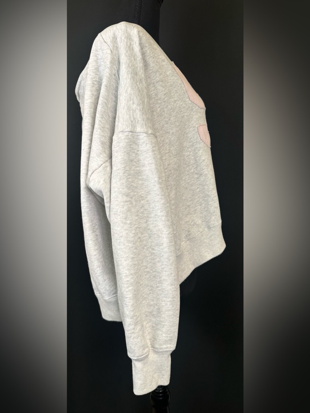 #144- Hollister Cozy Gray Fleece Off The Shoulder - Picture 5 of 9